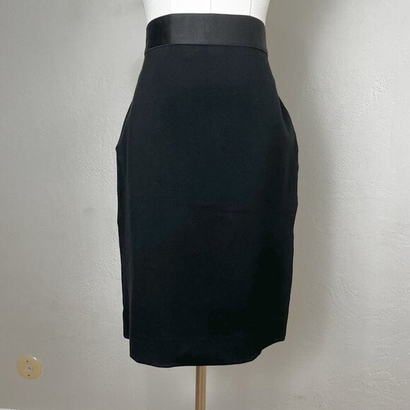 Everlane Pencil Skirt Black Jersey Pull On Career Office Stretch Size Large - Picture 1 of 8